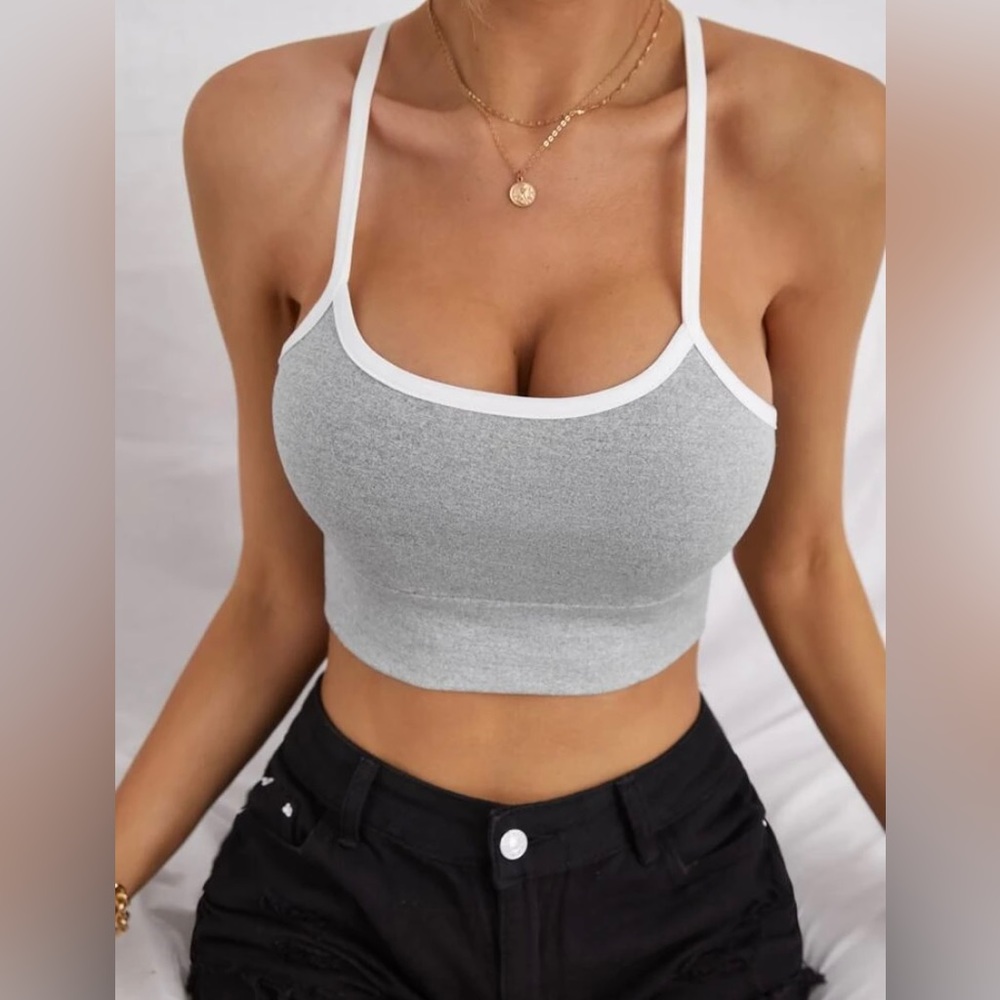 Gray crop top